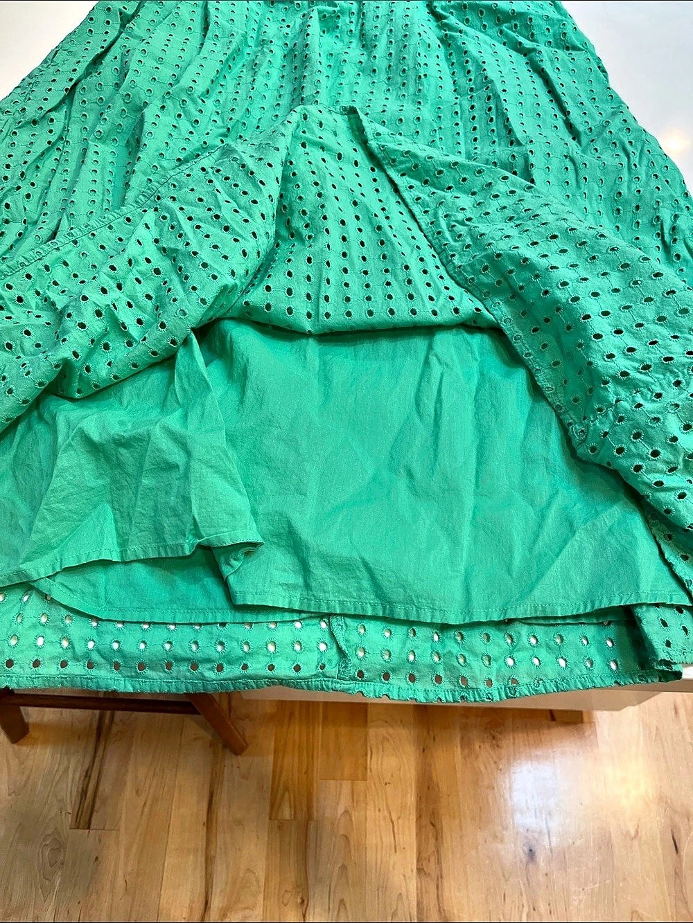 A New Day Green Eyelet Midi Dress Size Medium - Picture 4 of 7